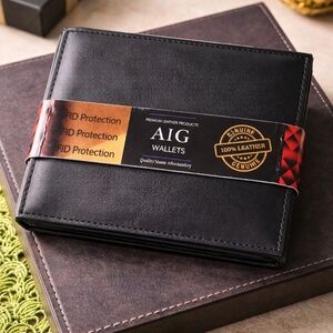 AIG Genuine Leather  Wallet – Black | New